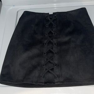 Suede mini skirt